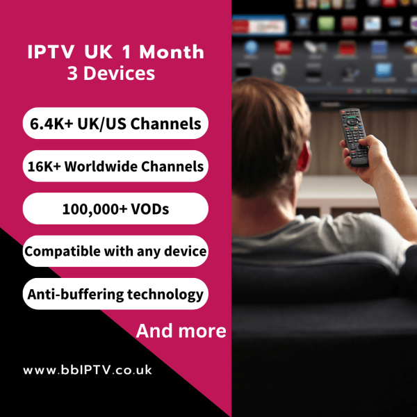 IPTV UK 1 Month 3 Devices