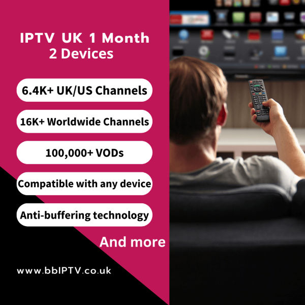 IPTV UK 1 Month Subscription 2 Devices